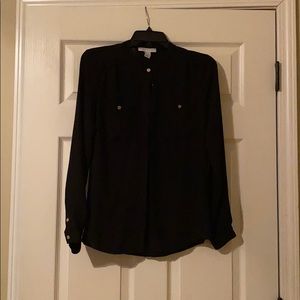 Black Sheer Long Sleeve Top